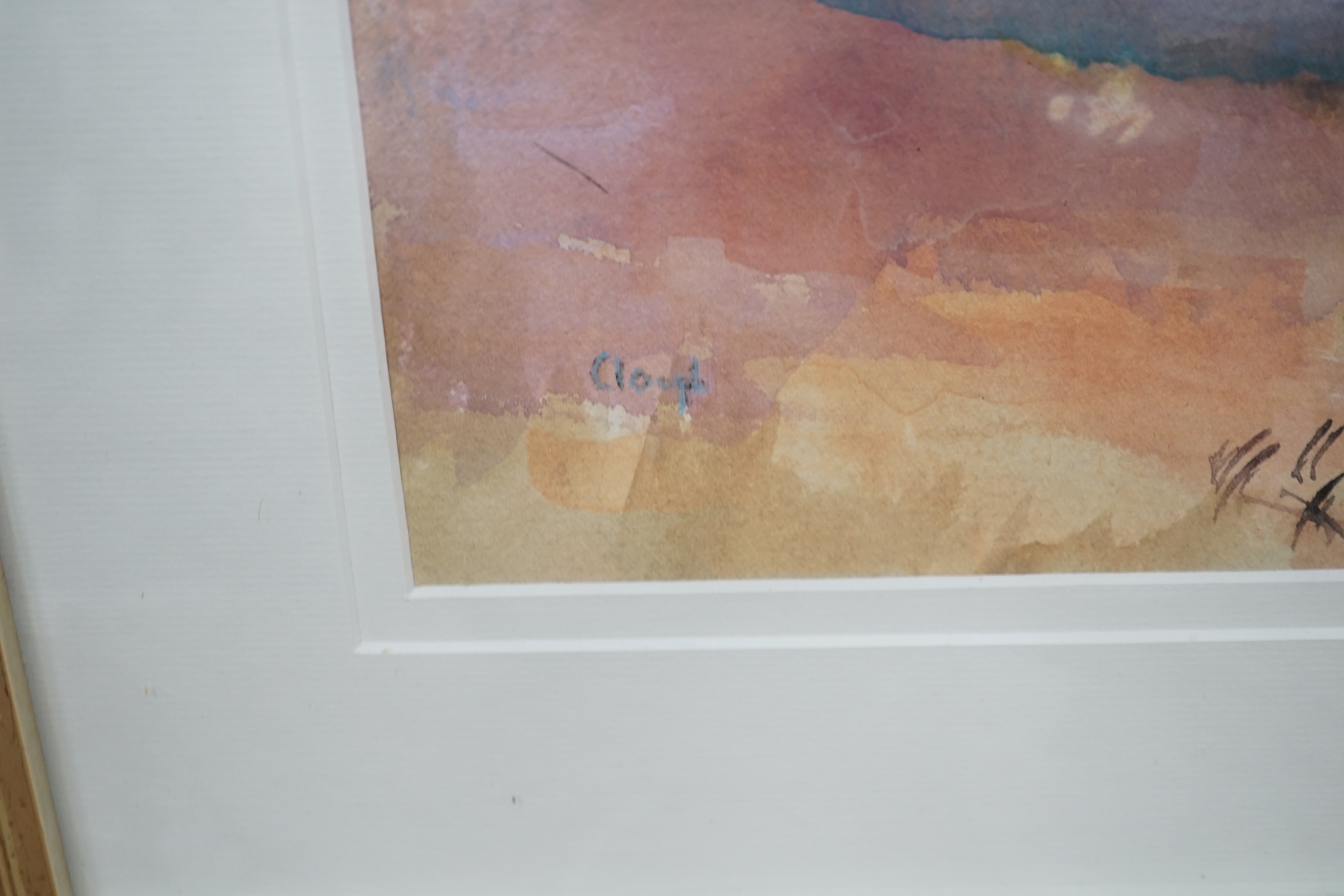 Pauline Clough (contemporary), watercolour, 'Hot Water Beach, New Zealand', signed, 42 x 54cm. Condition - good